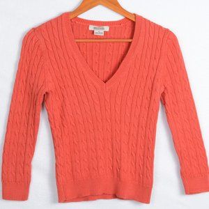 Michael Kors M (Junior?) Red V Neck 3/4 Sleeve Sweater